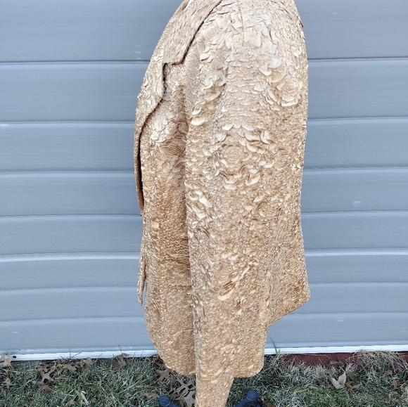Vintage Talk of The Walk Gold Textured Blazer Jacket  Size 14 - Picture 4 of 11